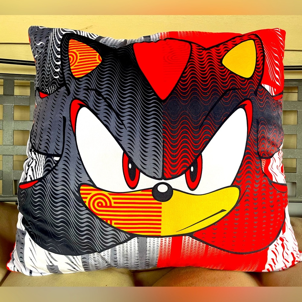 SEGA Sonic The Hedgehog Shadow 22" Pillow Official Rare Soft Large